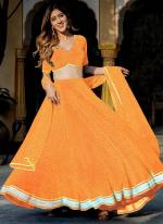 Georgette Yellow Party Wear Leheriya Print Lehenga Choli